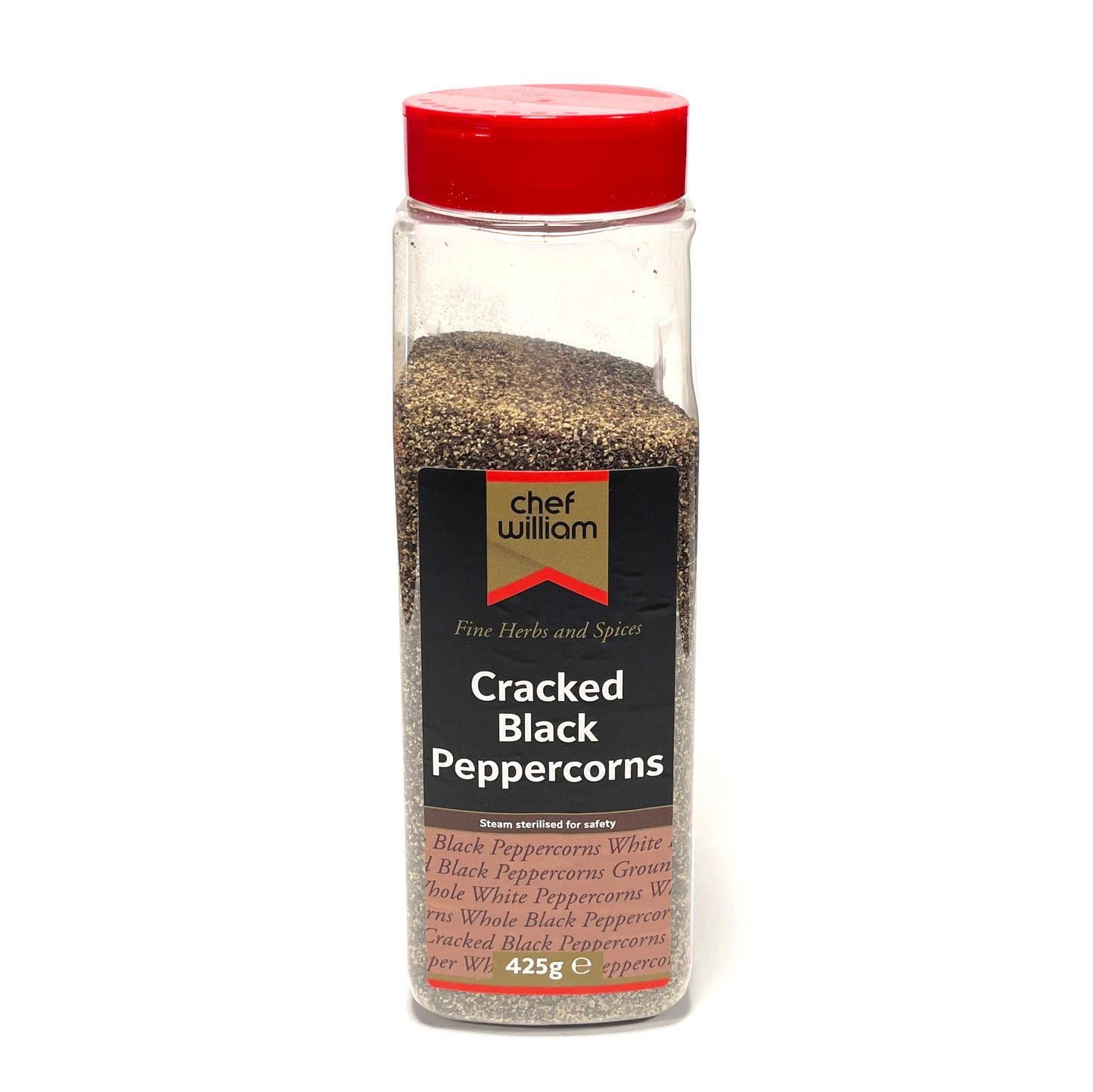 Chef William Cracked Black Peppercorns 425g