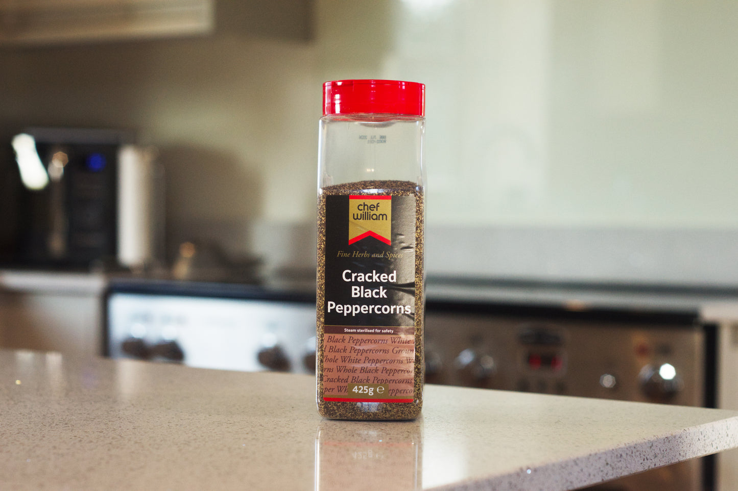 Chef William Cracked Black Peppercorns 425g