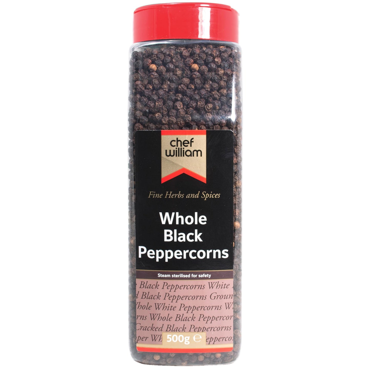 Chef William Whole Black Peppercorns - 500g