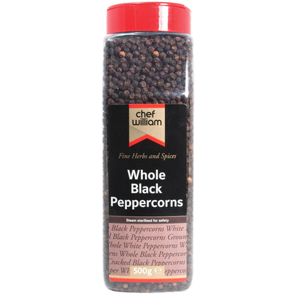 Chef William Whole Black Peppercorns - 500g