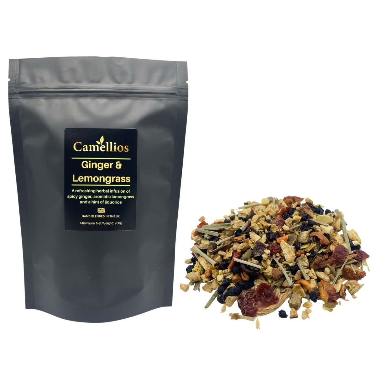Camellios Ginger & Lemongrass Loose Leaf Tea - Choice of Weight