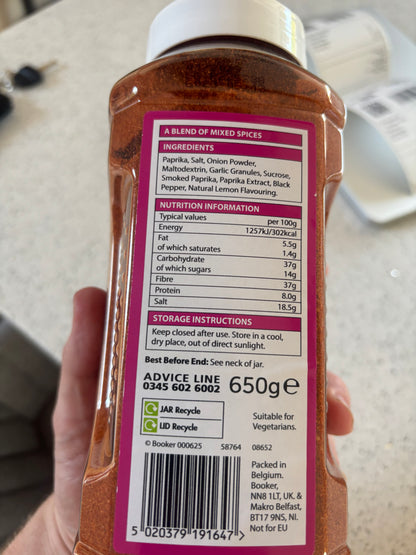 Chef's Menu Chip Seasoning - 650g