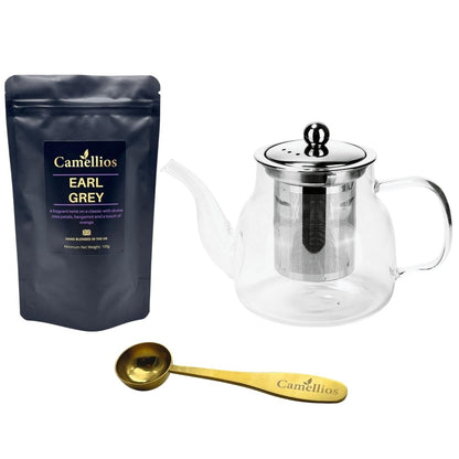 Camellios Loose Leaf Tea Set Inc. Teapot & Accessories - Choice of Tea