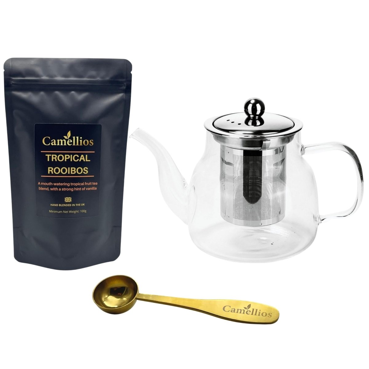 Camellios Loose Leaf Tea Set Inc. Teapot & Accessories - Choice of Tea