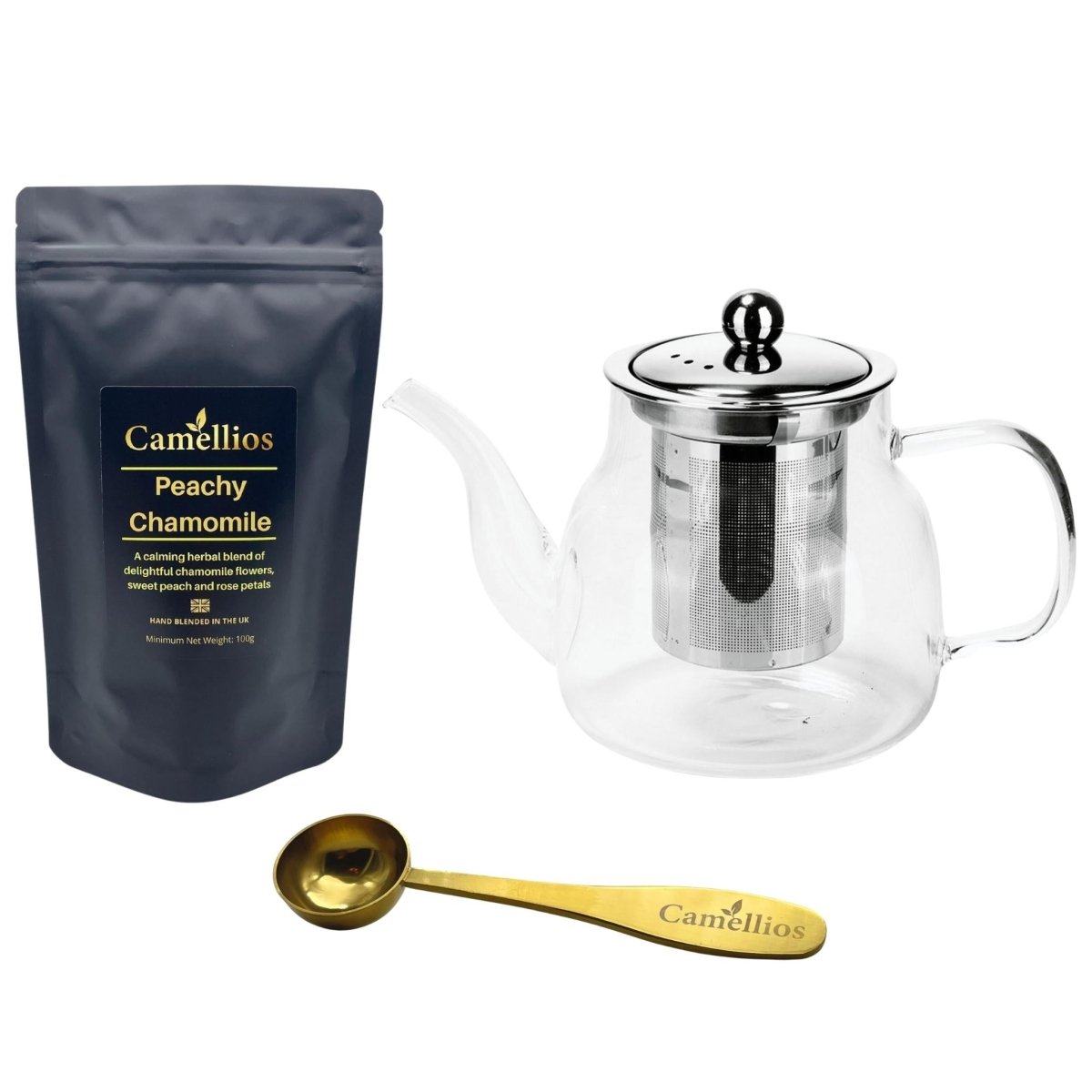 Camellios Loose Leaf Tea Set Inc. Teapot & Accessories - Choice of Tea
