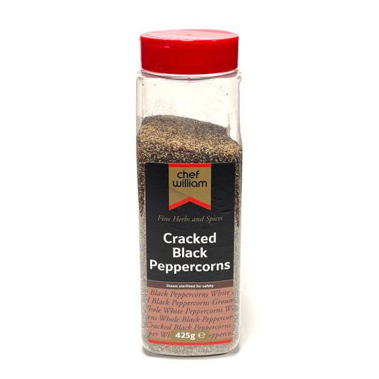Chef William Cracked Black Peppercorns 425g